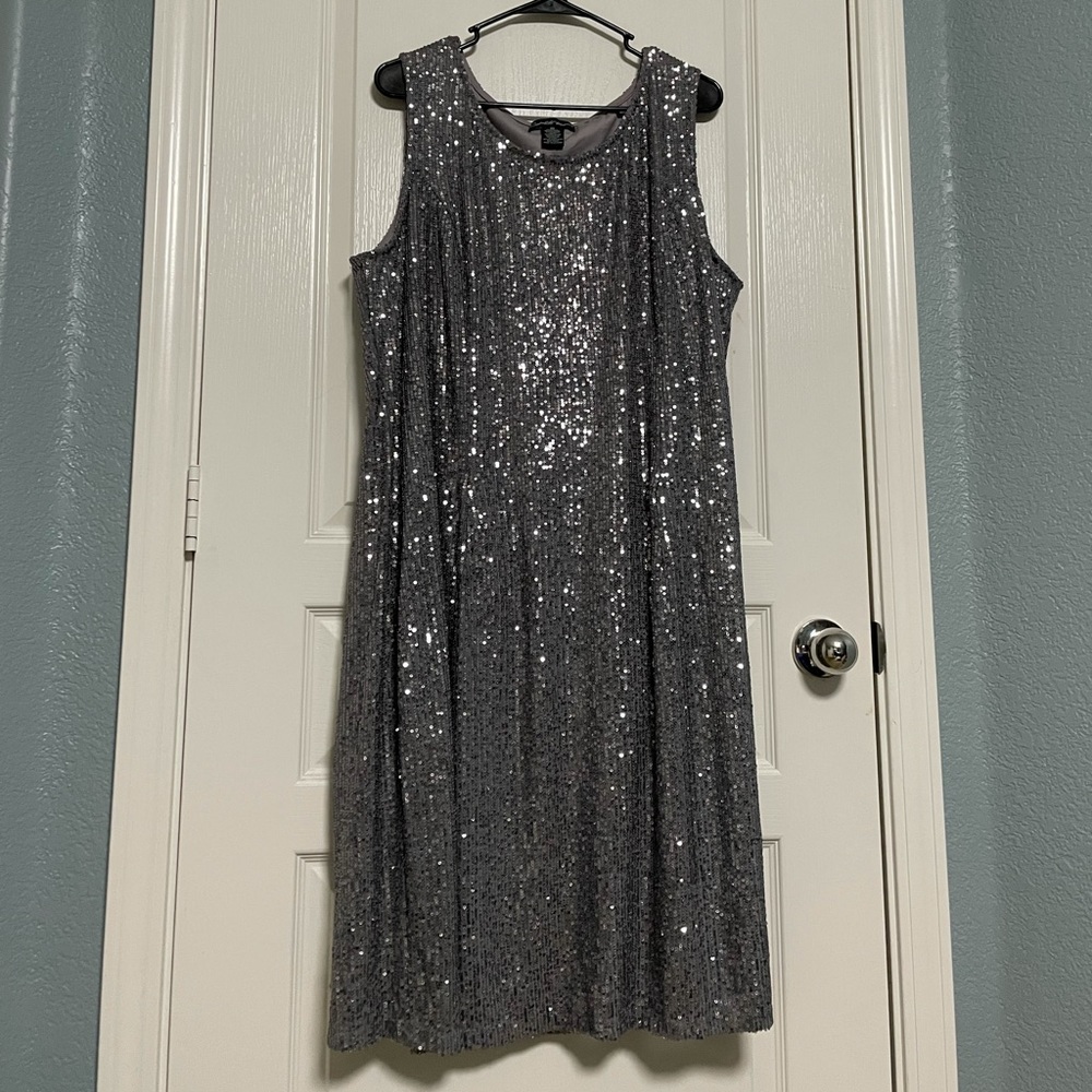 Silver Sparkly Evening Dress